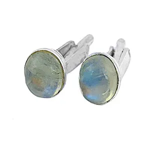 Boutons de manchette et pince à cravate pour homme en argent sterling 925 avec pierres précieuses – Hypoallergéniques, résistants au ternissement, ajustement sûr – Cadeau élégant et formel - Product Image 3