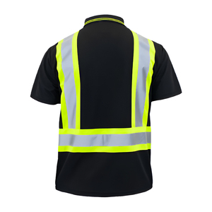 100% poliéster Hi Vis Polo camisetas reflectante seguridad ropa de trabajo construcción camisas alta visibilidad trabajadores ropa de verano - Product Image 6