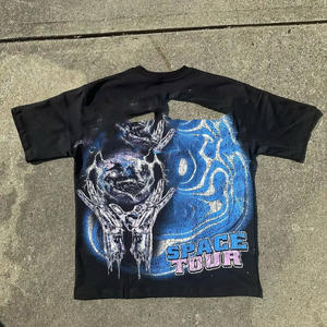 DTG personalizado peso pesado 300GSM algodón Vintage lavado ácido camiseta de gran tamaño fabricante para hombres impresión personalizada - Product Image 1