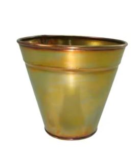 Maceta redonda de hierro antiguo de cobre decorativa moderna para el hogar, macetas de jardín utilizables, suministros para el cuidado de flores y plantas - Product Image 4