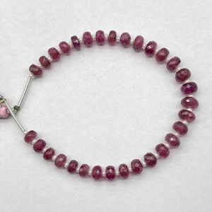 Perles en forme de rondelle à facettes en tourmaline rose de qualité AAA, perles de pierres précieuses naturelles 5.5-6.5MM pour la fabrication de bracelets - Product Image 6