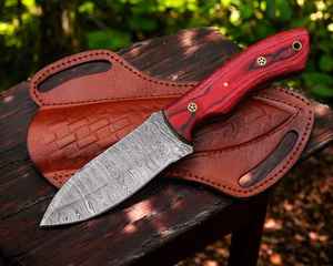 Cuchillo de Caza de Acero de Damasco al por Mayor, Mango de Madera para Supervivencia al Aire Libre, Camping, Pesca, Cuchillos de Caza, Hoja de Acero de Damasco - Product Image 1