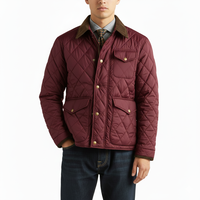 Veste Safari Classique Jaune Écologique Coupe-Vent Respirante Matelassée pour Homme avec Fermeture Éclair et Bordure en Velours Côtelé – Collection Automne (Vente en Gros)