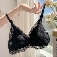 Soutiens-gorge sexy en dentelle pour femmes Soutien-gorge push-up à armatures Bralette à broderie Lingerie Soutien-gorge non rembourré Sous-vêtements féminins