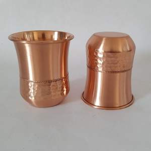 Qualité supérieure, logo personnalisé, écologique, capacité 10 OZ, style minimaliste, métal cuivre, moitié martelé, moitié brossé, poli - Product Image 3