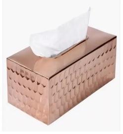 Caja de pañuelos martillada de calidad Superior, juego de baño antiguo, equipo decorativo, cubierta de cobre, caja dispensadora de pañuelos de Metal de estaño - Product Image 6