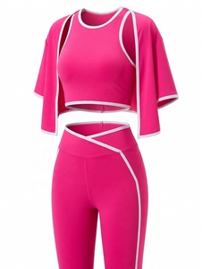 Premium Seamless Women's <b>Yoga</b> <b>Set</b> 3-Piece Activewear Breathable Cotton/Polyester/Spandex Customizable High Quality Fitness Gym - Product Image 3