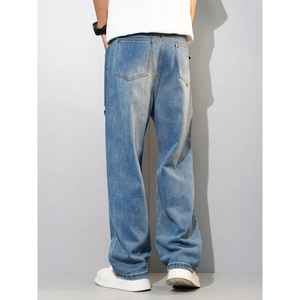 Pantalones vaqueros desgastados de moda para hombres con estilo, ropa de calle urbana informal con estilo Hip Hop rasgado, moda diaria moderna - Product Image 3