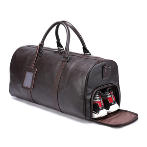 Sac de voyage de luxe en cuir véritable, sac à bandoulière unique avec compartiment à chaussures, best-seller - Product Image 1