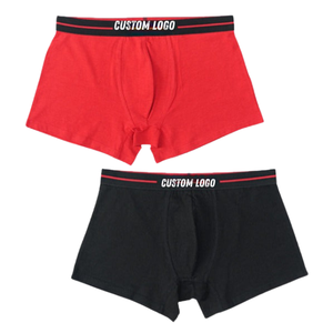 Calzoncillos bóxer antibacterianos transpirables de algodón 100% para hombre, logotipo personalizable, cómodo ajuste en la cintura, Logo-ODM - Product Image 1