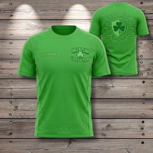 T-Shirt Unisex Personalizzata per San Patrizio, Club dei Scherzi, Grafica Leprechaun, Divertente Quadrifoglio Irlandese Verde, Personalizzabile Promozionale - Product Image 1