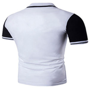 Polo geométrico minimalista de primera calidad para hombre, Polo de algodón de lujo con etiqueta de cuello personalizable, Polo informal de negocios ajustado - Product Image 6