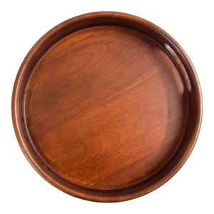 Plateau rond en bois de grande taille de haute qualité avec poignée, motif floral, décoration artistique, design pour servir de la nourriture lors de mariages, Diwali ou fêtes - Product Image 3