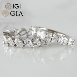 RB Gems IGI Certified 14K Anillo de compromiso de oro sólido VVS Lab Grown CVD HPHT Diamond Fiestas de boda de corte de pera para mujer - Product Image 1