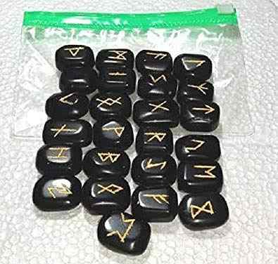 Wholesale Natural Pink Rose Quartz Tumble Pebbles Factory Price Engraved Runes Set Energy Set for Religious Style 25 Pieces