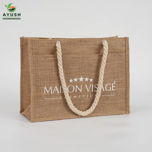 Sac de courses écologique de qualité supérieure en jute avec du coton intégré pour les épiceries et les centres commerciaux - Product Image 2