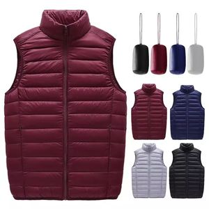 เสื้อกั๊กขนเป็ดน้ำหนักเบาสำหรับผู้ชายเสื้อแจ็กเก็ตแขนกุดสำหรับเล่นกีฬามีซิปกันน้ำระบายอากาศได้เปลือกนิ่มให้ความอบอุ่นในฤดูหนาว - Product Image 3