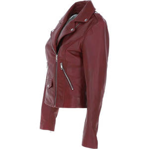 Manteau en cuir pour femme de haute qualité matelassé style streetwear 2025 avec doublure en nylon, couleur et design personnalisés - Product Image 2