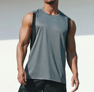 Wholesale High Street Style Ribbed <b>Gym</b> TankTops Custom Singlets <b>men's</b> tank tops USA Size Stretchable <b>Men's</b> Tanktops Custom Logo - Product Image 1