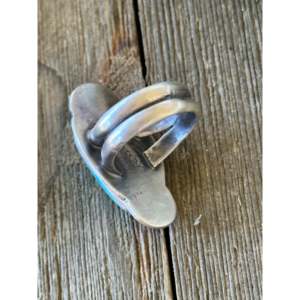 Anillo de Plata de Ley con Turquesa Azul Tony Yazzie, Talla 8.5, Engaste de Bisel, Joyería Fina Geométrica Boho - Product Image 5