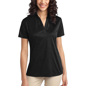 Femmes 100% coton pour polo été décontracté coupe ajustée avec motif solide col bande impression numérique en gros pour les femmes - Product Image 6