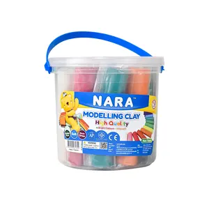 NARA Modeling Clay in Bucket,13 Colors- 1500g. Soft Non-Toxic Educational Toy for Kids High Quality Use for Stop Motion,Creative