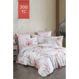 Varol Royal Satin <b>Single</b> 300TC Duvet Cover <b>Set</b>-STELLA Floral Princess Style Woven 4-Piece <b>Set</b> for Home Use - Product Image 1