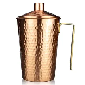 Jarra de Agua de Cobre Puro con Logotipo Personalizado, Nueva Llegada del Fabricante Indio, Taza de Regalo a Precio de India - Product Image 1