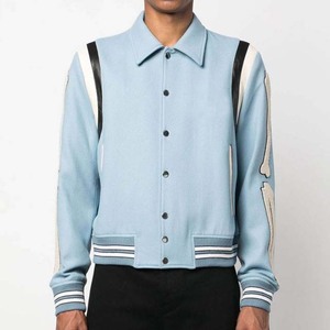 เสื้อแจ็คเก็ตเบสบอลมีกระดุมสำหรับผู้ชายเสื้อผ้าสำหรับผู้ชายเสื้อแจ็กเก็ตเบสบอลวิทยาลัยดีไซน์ตามสั่ง - Product Image 1