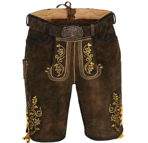 OEM Short bavarois Lederhosen pour hommes 100% cuir authentique tenue traditionnelle allemande vente en gros Oktoberfest pantalon pantalon - Product Image 1