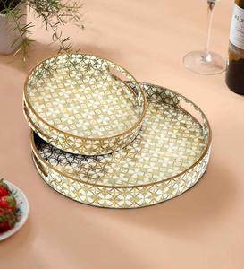 Elegant Wooden Enamel Serving Tray Beautiful Food Serving Tray <b>For</b> Events - Product Image 5