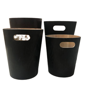 Mini Trash Can Bamboo Table Desktop Garbage Organizer Waste Bin Litter Holder for Office Use