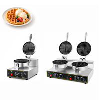 Gaufrier Électrique Professionnel pour Vente Ambulante, Plaque Double en Forme de Cœur, 110V (Prise US/EU), 500-1000W