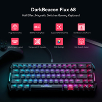 Teclado Magnético con Cable DarkBeacon Flux 68 AI Smart Software, 65% 68 Teclas, Efecto Hall, Gasket, 8000Hz Rapid Trigger, SOCD, OEM/ODM