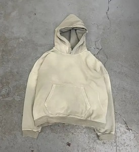 Sudadera con Capucha Extra Grande de Felpa Francesa de Alta Calidad, Lavada al Ácido, Bordada, Desgastada, Sin Cordones, con Logotipo Personalizado, Talla Grande para Hombre - Product Image 2