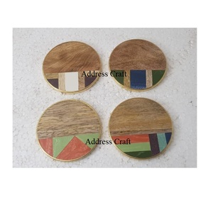 Posavasos Redondos de Madera y Resina Vintage de Tendencia, Posavasos Personalizados Resistentes al Calor, Decoración para Mesa de Hogar, Alfombrillas y Protectores - Product Image 6