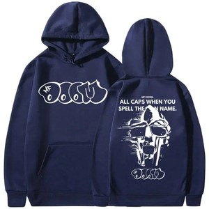 Venta al por mayor 550 GSM 100% algodón sudaderas con capucha de gran tamaño impresión de pantalla personalizada hombro caído peso pesado polar para el invierno - Product Image 2