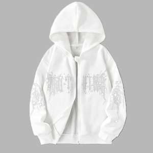 Sudaderas con Capucha de Forro Polar Vintage de Alta Calidad con Diseño 3D en Relieve, Logotipo Bordado, Patrón de Araña, Largas y Gruesas para Invierno - Product Image 1