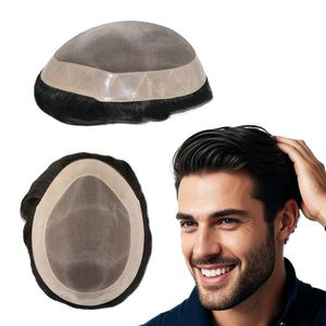 Prothèse capillaire pour hommes en cheveux humains indiens Remy 100% avec base en PU ultra-fine, style mono durable et fin, pour cheveux bouclés - Product Image 6