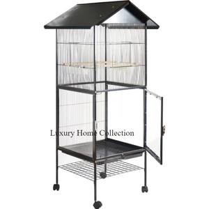 Ensemble de 2 Cages à oiseaux en métal de couleur dorée, accessoires de jardinage décoratifs pour l'alimentation des oiseaux, fournitures logées et pour animaux de compagnie - Product Image 5