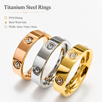 Bagues d'Amour Romantiques avec Vis, Anneau de Fiançailles et Mariage en Acier Inoxydable 18 Carats, Cadeau Bijou pour Femme