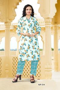 High on Demand Pure Cotton Printed Kurta Bottom Set para niñas Trajes de uso diario disponibles a precio mayorista - Product Image 4