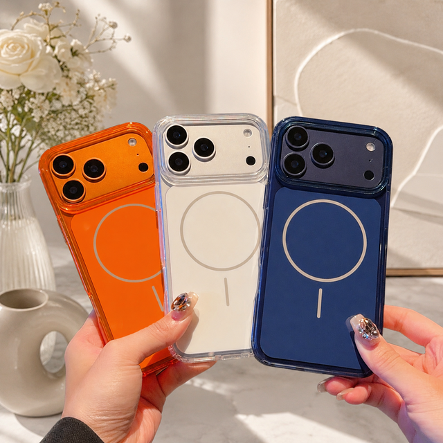 High Quality TPU+PC Hot Stamped for 17 Pro Max Case 2mm Anti-Scratch Anti-Yellow Clear Cover Shockproof Mobile Phone Case