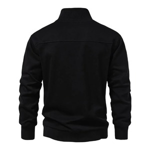 Men's Cotton Half Zipper Pullover Jacket Spring and Autumn Stand-Up Collar Loose Casual Design with OEM Service - Product Image 5