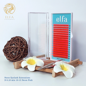 High Quality 0.10 mm Neon Pink Eyelash Extensions From Vietnam Glow in the Dark Beauty <b>Model</b> YY with Box Packaging - Product Image 1