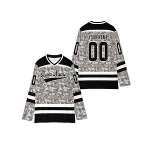 Camiseta de entrenamiento de hockey sobre hielo de manga larga, ropa deportiva en blanco, logotipo de impresión por sublimación de equipo personalizable de hockey - Product Image 4