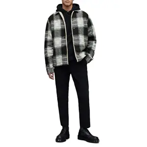 100% Cotton Heavyweight Autumn Winter Long Sleeve Buffalo Plaid Flannel Shirt Jacket for Men Clothing Checks Overshirt Jacket