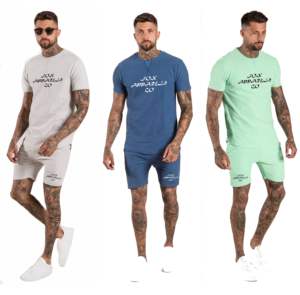Vêtements de sport de haute qualité, ensemble t-shirt et short en coton doux décontracté, t-shirts personnalisés avec logo et shorts assortis pour hommes - Product Image 1