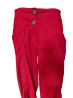 Pantalon Harem Femme Taille Mi-Haute Élastique Coupe Droite Longueur Entière 100% Coton Respirant Écologique Boutonné Couleur Unie