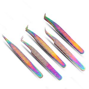 Multi Color Dot Design Eyelash Tweezers High Quality Wholesale Prices Stainless Steel Custom Logo Lash Accessories Beauty Tool - Product Image 4